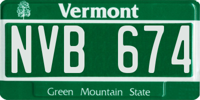 VT license plate NVB674