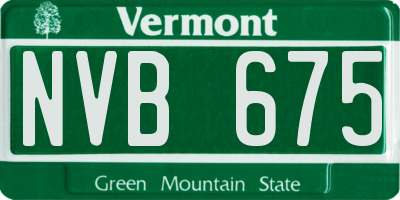 VT license plate NVB675