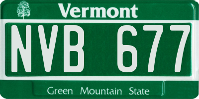 VT license plate NVB677