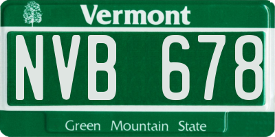 VT license plate NVB678
