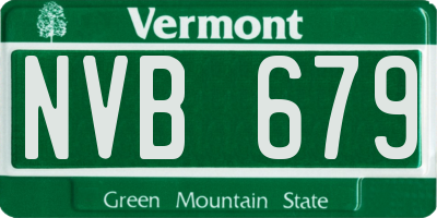 VT license plate NVB679