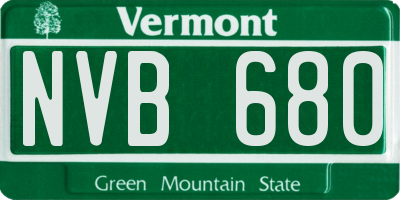 VT license plate NVB680