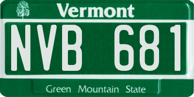 VT license plate NVB681