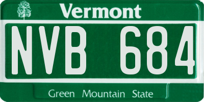 VT license plate NVB684