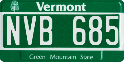 VT license plate NVB685