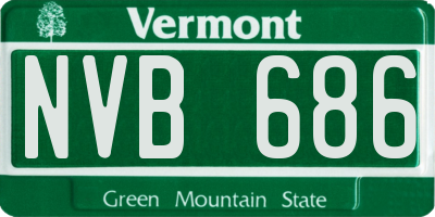 VT license plate NVB686