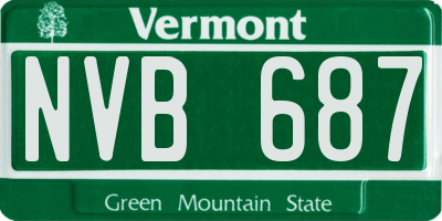 VT license plate NVB687