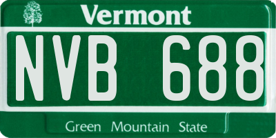 VT license plate NVB688