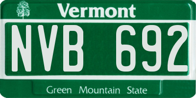 VT license plate NVB692