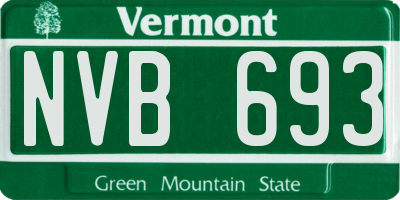 VT license plate NVB693