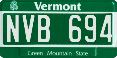 VT license plate NVB694