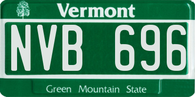 VT license plate NVB696