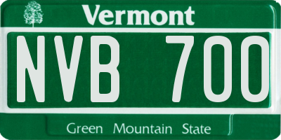 VT license plate NVB700