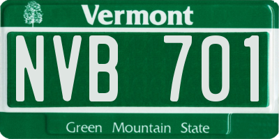 VT license plate NVB701