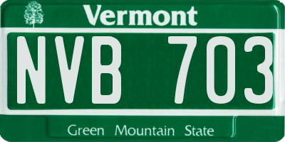 VT license plate NVB703