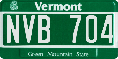VT license plate NVB704