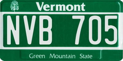 VT license plate NVB705