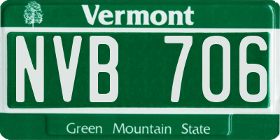 VT license plate NVB706