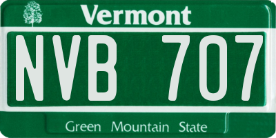 VT license plate NVB707
