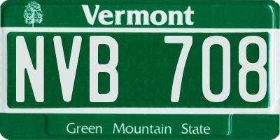 VT license plate NVB708
