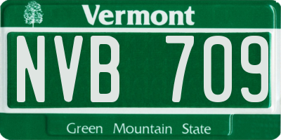 VT license plate NVB709
