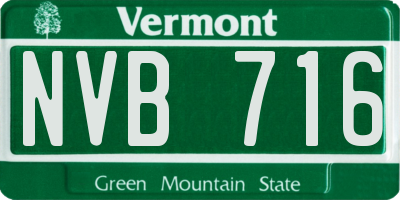 VT license plate NVB716