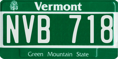 VT license plate NVB718
