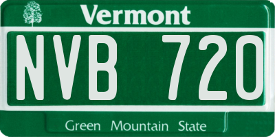 VT license plate NVB720