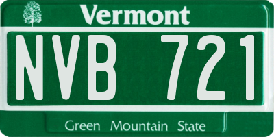 VT license plate NVB721