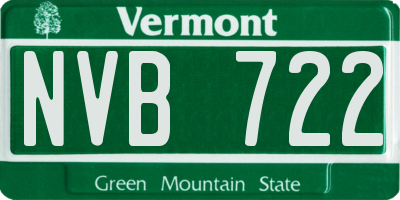 VT license plate NVB722
