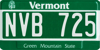 VT license plate NVB725