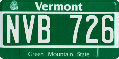 VT license plate NVB726