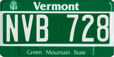 VT license plate NVB728