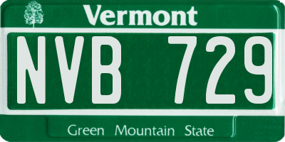 VT license plate NVB729
