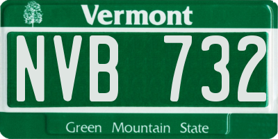 VT license plate NVB732