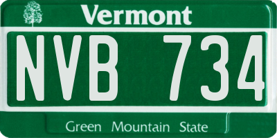 VT license plate NVB734