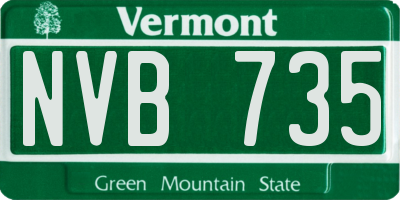 VT license plate NVB735