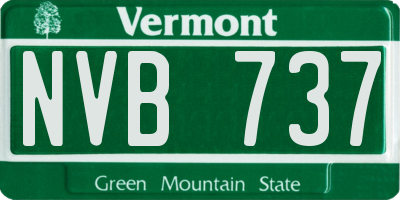 VT license plate NVB737
