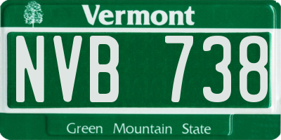 VT license plate NVB738