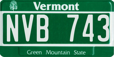VT license plate NVB743