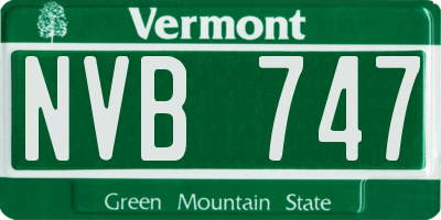 VT license plate NVB747