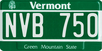 VT license plate NVB750