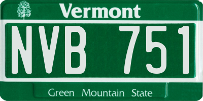 VT license plate NVB751