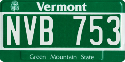 VT license plate NVB753