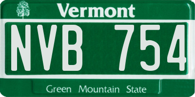 VT license plate NVB754