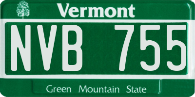 VT license plate NVB755