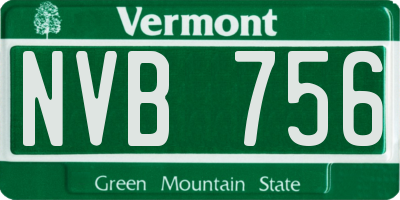 VT license plate NVB756