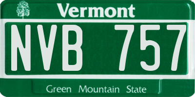 VT license plate NVB757