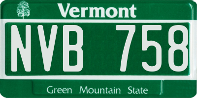 VT license plate NVB758
