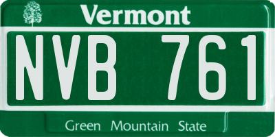 VT license plate NVB761